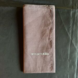Vintage Mauve Brown Embroidered Fine Cotton Men’s Handkerchief